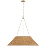 Corinne Woven Chandelier - Natural Wicker / Soft Brass