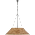 Corinne Woven Chandelier - Natural Wicker / Polished Nickel