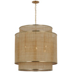 Linley Pendant - Soft Brass / Natural Rattan