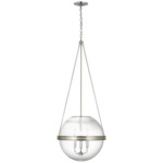 Reese Globe Pendant - Polished Nickel / Clear