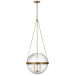 Reese Globe Pendant - Soft Brass / Clear