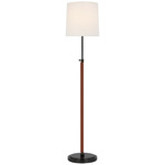 Bryant Wrapped Floor Lamp - Bronze / Saddle Leather / Linen