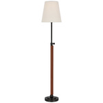 Bryant Wrapped Adjustable Slim Table Lamp - Bronze / Saddle Leather / Linen