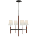 Bryant Wrapped Chandelier - Bronze / Saddle Leather / Linen