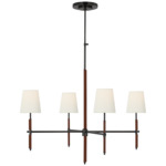 Bryant Wrapped Chandelier - Bronze / Saddle Leather / Linen