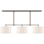 Bryant Wrapped Linear Pendant - Bronze / Saddle Leather / Linen