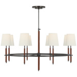 Bryant Wrapped Ring Chandelier - Bronze / Saddle Leather / Linen