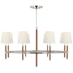 Bryant Wrapped Ring Chandelier - Polished Nickel / Natural Leather / Linen