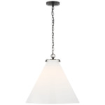 Katie Conical Pendant - Bronze / White