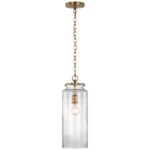 Katie Cylinder Pendant - Hand-Rubbed Antique Brass / Clear