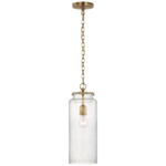 Katie Cylinder Pendant - Hand-Rubbed Antique Brass / Seeded