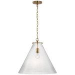 Katie Conical Pendant - Hand-Rubbed Antique Brass / Clear