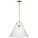 Katie Conical Pendant - Hand-Rubbed Antique Brass / Seeded