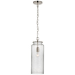 Katie Cylinder Pendant - Polished Nickel / Seeded