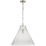 Katie Conical Pendant - Polished Nickel / Clear