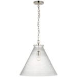 Katie Conical Pendant - Polished Nickel / Seeded