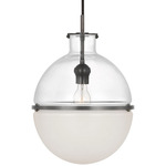 Maxey Pendant - Bronze / Clear / White