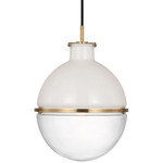 Maxey Pendant - Hand-Rubbed Antique Brass / White / Clear