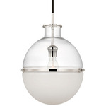 Maxey Pendant - Polished Nickel / Clear / White