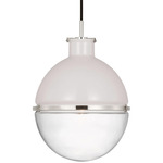 Maxey Pendant - Polished Nickel / White / Clear