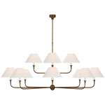 Piaf Two Tiered Chandelier - Antique Gild / White Linen