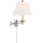 Dorchester Swing Arm Plug-in Wall Sconce - Antique Nickel / Linen