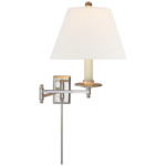 Dorchester Swing Arm Plug-in Wall Sconce - Polished Nickel / Linen