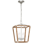 Darlana Wrapped Pendant - Polished Nickel / Natural Rattan