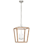 Darlana Wrapped Pendant - Polished Nickel / Natural Rattan