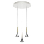 Rain Multi Light Pendant - White / Gold