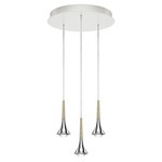 Rain Multi Light Pendant - White / Gold