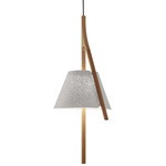 Cambo Tall Pendant - Light Wood / White