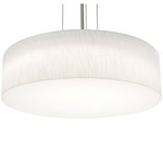 Anton Pendant - Satin Nickel / White Linen