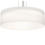 Anton Pendant - Satin Nickel / White Linen