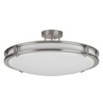 Carlisle Color-Select Semi Flush Ceiling Light - Satin Nickel / White