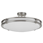 Carlisle Color-Select 120V Semi Flush Ceiling Light - Satin Nickel / White