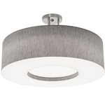 Montclair Semi Flush Ceiling Light - Satin Nickel / Grey