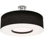 Montclair Semi Flush Ceiling Light - Satin Nickel / Black