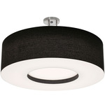 Montclair Semi Flush Ceiling Light - Satin Nickel / Black