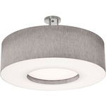 Montclair Semi Flush Ceiling Light - Satin Nickel / Grey