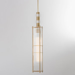 Arbor Pendant - Brushed Brass / White