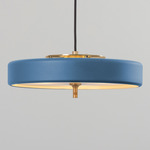 Revolve Pendant - Brushed Brass / Blue