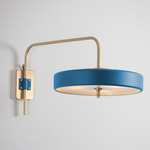 Revolve Wall Sconce - Brushed Brass / Blue