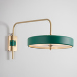 Revolve Wall Sconce - Brushed Brass / Green
