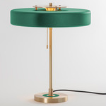 Revolve Table Lamp - Brushed Brass / Green