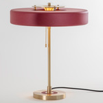 Revolve Table Lamp - Brushed Brass / Oxblood