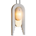 Vima Pendant - Brushed Brass / Alabaster