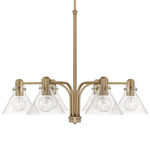 Greer Chandelier - Aged Brass / Clear