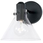 Greer Wall Sconce - Matte Black / Clear