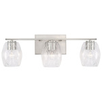 Lucas Bathroom Vanity Light - Brushed Nickel / Clear